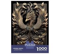 Jigsaws 1000 Pieces for Adults Epic Golden Phoenix Puzzles for Adults Brain Teaser Game Stress Reliever Unique Birthday And Xmas Gifts 52x38cm/1000pcs