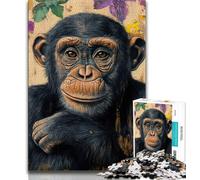 Jigsaws 1000 Pieces for Adults Fantasy Chimpanzee,Decompressing Intellectual Educational Toy Educational Game for Birthday,Chrismas 75x50cm