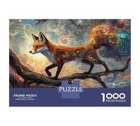 Jigsaws 1000 Pieces for Adults Fantasy Fox Wall Art Print Jigsaw for Adults Relaxing Games Presents for Women Fun at Home Activities, 70x50cm/1000pcs