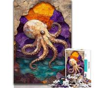 Jigsaws 1000 Pieces for Adults Fantasy Octopus,Stress Reliever Difficult Challenge Every Piece Is Unique - Challenging Family Fun Game (38x26cm)