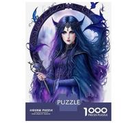 Jigsaws 1000 Pieces for Adults Fantasy Witch Art Print-4 Jigsaws for Adults Hands-on Game Difficult Challenge Challenging Game Gifts 70x50cm/1000pcs