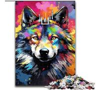 Jigsaws 1000 Pieces for Adults Fantasy Wolf Made of Wood, Relaxing Entertainment, Home Decor 50x75cm DIY Art Decor