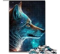 Jigsaws 1000 Pieces for Adults Fantasy Wolf Made of Wood, Unique DIY Home Decor Gift Idea 50x75cm for Birthday Holiday Christmas