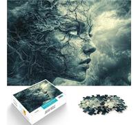 Jigsaws 1000 Pieces for Adults Female Face In Storm Clouds Schwierig und herausfordernd Geburtstagsgeschenke75x50cm