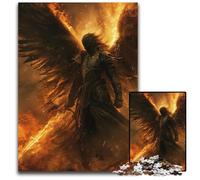 Jigsaws 1000 Pieces for Adults Fiery Demonic Angel Paper Puzzles Brain Teaser Game for Teenagers Perfect 1000 PCS(38x26cm)