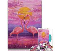 Jigsaws 1000 Pieces for Adults Flamingo Couple Puzzles for Adults,Fun Activity for Home, Rainy Days Toys, Birthday Gifts (size 75x50cm)