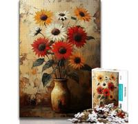 Jigsaws 1000 Pieces for Adults Flower Art 1000 Piece Jigsaw,Family Entertainment Toys with Matching Poster And Trivia Sheet 38x26cm