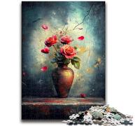 Jigsaws 1000 Pieces for Adults Flower Art Challenging Game And Family Play with Fully Interlocking Randomly Shaped Pieces 26x38cm