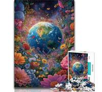 Jigsaws 1000 Pieces for Adults Flower Earth 1000 Piece Jigsaw,Family Entertainment Toys with Matching Poster And Trivia Sheet 38x26cm