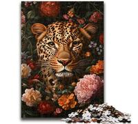 Jigsaws 1000 Pieces for Adults Flower Leopard Puzzles,Toys Educational Games Stress Relieving Unique Birthday And Gifts (50x75cm)