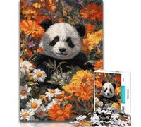 Jigsaws 1000 Pieces for Adults Flower Panda,Help The Brain Exercise Addictive Toys to Cultivate Patience Gift For Birthdays 38x26cm