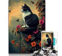 Jigsaws 1000 Pieces for Adults Flowers And Cats 1000 Pieces for Teenagers,for Educational Game Challenge Toy Deal As Gifts for The Whole Family 26x38cm
