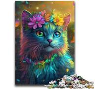 Jigsaws 1000 Pieces for Adults Flowers And Cats Puzzles for Teenagers,Brain Intelligence Challenge Addictive Toys for Home Decoration (75x50cm)