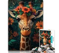 Jigsaws 1000 Pieces for Adults Flowers Giraffe 1000 Pieces for Adults,Birthday Present, Gifts, Wall Art for Age 14 Years Up (size 75x50cm)