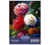 Jigsaws 1000 Pieces for Adults Flowers Mom Mother Dahlias Puzzles for Adults Brain Teaser Game Stress Reliever Unique Birthday And Xmas Gifts 52x38cm/1000pcs