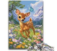 Jigsaws 1000 Pieces for Adults Flowers Sika Deer 1000 Piece Jigsaw,Family Entertainment Toys with Matching Poster And Trivia Sheet (38x26cm)