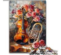Jigsaws 1000 Pieces for Adults Flowers Violin, Family Entertainment Toys Is Ideal As Gifts for The Whole Family for 14+ (size 26x38cm)