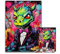 Jigsaws 1000 Pieces for Adults Flying Dragon Art Graffiti Puzzles for Adults Fun at Home Activities, Birthday Present, Travel Gifts 26X38CM/10.23x14.96inch