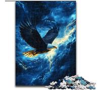 Jigsaws 1000 Pieces for Adults Flying Eagle Stress Reliever Difficult Challenge with Matching Poster And Trivia Sheet 26x38cm