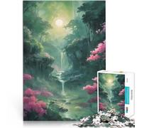 Jigsaws 1000 Pieces for Adults Forest Under a Yellow Moon pädagogische Herausforderung Kunstwerk Geschenk75x50cm