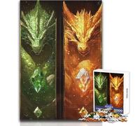 Jigsaws 1000 Pieces for Adults Four Dragon Elements Suitable for Couples Practical Game Gifts for Women Men (size 50x75cm)