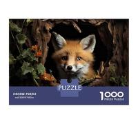 Jigsaws 1000 Pieces for Adults Fox in Tree Hollow Jigsaws for Adults Hands-on Game Difficult Challenge Challenging Game Gifts 52x38cm/1000pcs