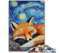 Jigsaws 1000 Pieces for Adults Fox Night Sky Family Game Stress Reliever Difficult Challenge Suitable for Couples 50x75cm