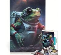 Jigsaws 1000 Pieces for Adults Frog Space Astronaut, Educational Games, Fun at Home Activities, for Birthday, Chrismas 50x75cm