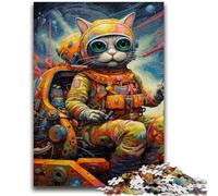 Jigsaws 1000 Pieces for Adults Futuristic Cat Adult Jigsaw,Stress Reliever Difficult Challenge Suitable for Desktop Decoration (38x26cm)