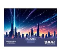 Jigsaws 1000 Pieces for Adults Futuristic Cityscape Wallpapers Jigsaws for Adults Hands-on Game Difficult Challenge Challenging Game Gifts 38x26cm/1000pcs