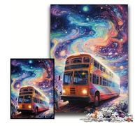 Jigsaws 1000 Pieces for Adults Galaxy Bus Wooden Puzzles Brain Teaser Game for Teenagers, Perfect Size 50x75cm