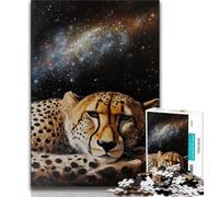 Jigsaws 1000 Pieces for Adults Galaxy Cheetah,Educational Games Home Decoration Educational Game for Birthday,Chrismas (75x50cm)
