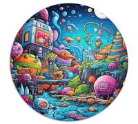 Jigsaws 1000 Pieces for Adults Galaxy Planet Round Paper Jigsaw Puzzles Brain Teaser Game,Interactive Family Game,Suitable for Ages 14+ (67.5x67.5cm)