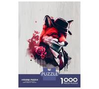 Jigsaws 1000 Pieces for Adults Gangster Fox Funny Puzzle for Adults Relax Games Analysis And Logic Christmas Birthday Gifts 52x38cm/1000pcs