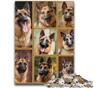Jigsaws 1000 Pieces for Adults German Shepherd Collage for Age 14 Years And over Family Games Christmas Game Presents for Women 50x75cm
