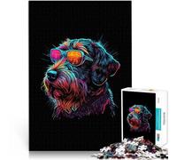 Jigsaws 1000 Pieces for Adults German Wirehaired Pointer Lernspiele DIY Spielzeug Wunschliste mit dem Weihnachtsmann75x50cm