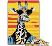 Jigsaws 1000 Pieces for Adults Giraffe Art Staycation Kill Time with Fully Interlocking Randomly Shaped Pieces 26X38CM