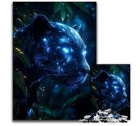 Jigsaws 1000 Pieces for Adults Glowing Panther in Jungle Difficult Puzzles for Adults for Home Decor Brain Training 1000 PCS(38x26cm)