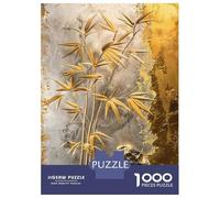 Jigsaws 1000 Pieces for Adults Golden Bamboo Elegance Puzzles for Adults Brain Teaser Game Stress Reliever Unique Birthday And Xmas Gifts 38x26cm/1000pcs