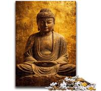 Jigsaws 1000 Pieces for Adults Golden Buddha Family Fun Fun at Home Activities, Birthday Present,Travel Gifts, for And 14 Years Old 50x75cm