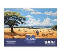 Jigsaws 1000 Pieces for Adults Golden Harvest Fields Jigsaw for Adults Relaxing Games Presents for Women Fun at Home Activities, 38x26cm/1000pcs