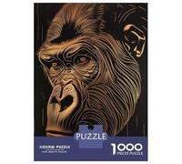 Jigsaws 1000 Pieces for Adults Golden King Gorilla Puzzles for Adults Brain Teaser Game Stress Reliever Unique Birthday And Xmas Gifts 38x26cm/1000pcs