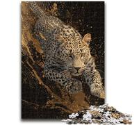 Jigsaws 1000 Pieces for Adults Golden Leopard Challenging Game And Family Play with Fully Interlocking Randomly Shaped Pieces 50x75cm
