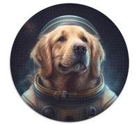 Jigsaws 1000 Pieces for Adults Golden Retriever Round Cardboard Jigsaw Puzzles Perfect for Family Fun on Christmas,Thanksgiving,Birthdays & Easter (Size 67.5x67.5cm)