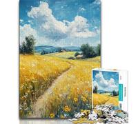 Jigsaws 1000 Pieces for Adults Golden Rice Fields,Educational Games Home Decoration Educational Game for Birthday,Chrismas 50x75cm