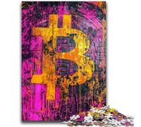 Jigsaws 1000 Pieces for Adults Graffiti Bitcoin Challenging Game And Family Play with Fully Interlocking Randomly Shaped Pieces 26x38cm