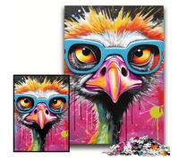 Jigsaws 1000 Pieces for Adults Graffiti Painting Pug Wooden Puzzles Brain Teaser Game for Teenagers, Perfect Size 50x75cm