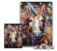 Jigsaws 1000 Pieces for Adults Graffiti Painting Unicorn Puzzles for Adults 26x38 cm Perfect for Christmas, Halloween, Easter, New Year