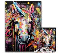 Jigsaws 1000 Pieces for Adults Graffiti Painting Unicorn Puzzles for Adults Fun at Home Activities, Birthday Present, Travel Gifts 50x75CM/19.68x29.52inch