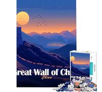 Jigsaws 1000 Pieces for Adults Great Wall of China Landscape Educational Games Learning Educational Toys Gifts For Birthdays A Work of Art (Size 38x52cm)